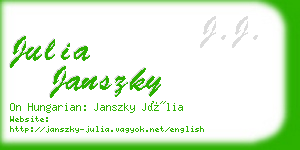 julia janszky business card